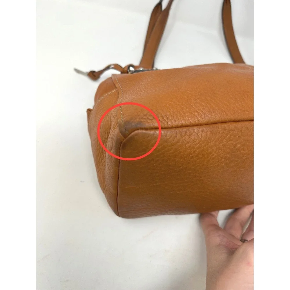 Y2K Vintage Fossil Top Handle Shoulder Bag Brown ZB9961